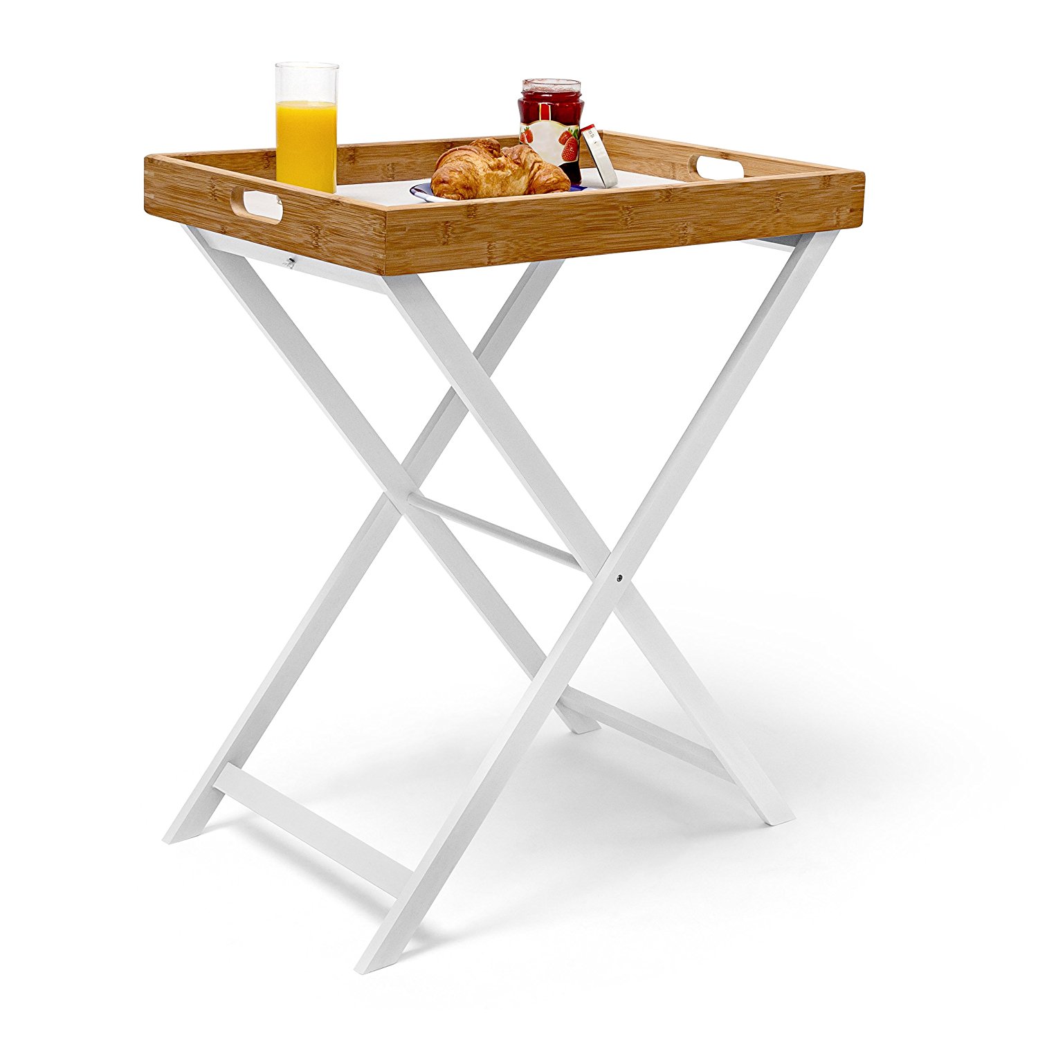 Relaxdays Tabletttisch Bambus